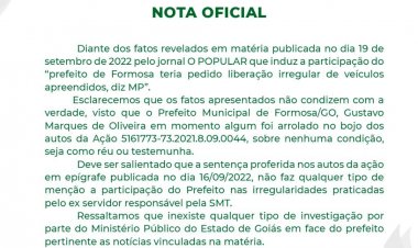 NOTA DE ESCLARECIMENTO SOBRE NOTÍCIA INVERÍDICA