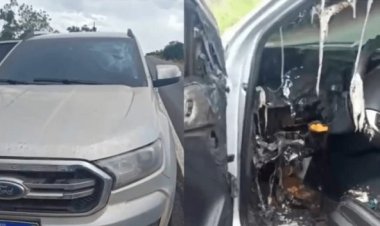 Caminhonete é atingida por raio na BR-020, painel do veículo foi danificado