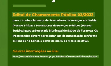ATENÇÃO!!! : Edital de Chamamento Público 02/2023