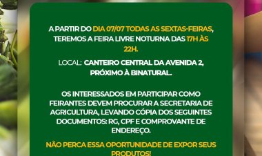 Prefeitura de Formosa inaugura Feira Livre Noturna