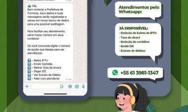 Prefeitura de Formosa oferece serviços essenciais pelo WhatsApp