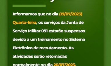 Prefeitura de Formosa suspende serviços da Junta Militar para atualização do Sistema Eletrônico de Recrutamento