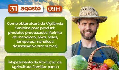 Prefeitura Municipal de Formosa realizará palestras em encontro da agricultura familiar