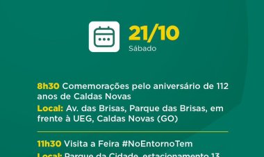 Governador Ronaldo Caiado cumpre agenda em Caldas Novas e Brasília, neste sábado