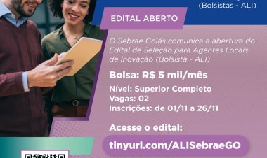 Sebrae Goiás abre processo seletivo para Agentes Locais de Inovação