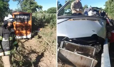 Acidente entre van e ônibus deixa quatro mortos na BR-020