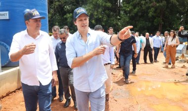Daniel Vilela visita obras de tratamento de água em Caldas Novas
