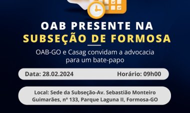 OAB Presente em Formosa: Convite à participação da Classe