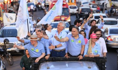 Caiado e Mabel falam de trabalho em parceria durante carreata na região Noroeste