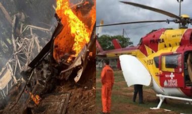 Helicóptero do Corpo de Bombeiros cai durante operação de resgate e mata seis ocupantes