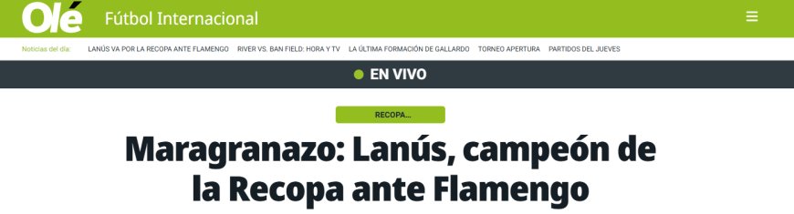 Jornais internacionais repercutem vice do Flamengo e citam "Maracanazo"