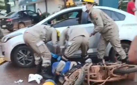 Acidente na Avenida Brasília deixa motociclista gravemente  ferido em Formosa