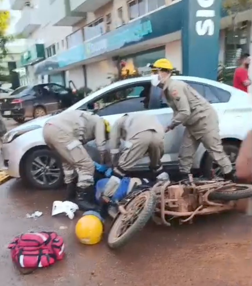 Acidente na Avenida Brasília deixa motociclista gravemente  ferido em Formosa