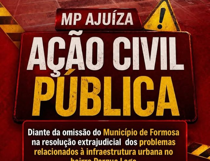 MPGO ajuiza Ação Civil Pública contra município de Formosa-GO
