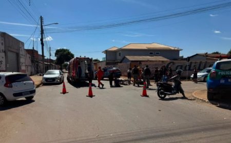 Motociclista e ciclista ficam feridos em acidente de trânsito em Formosa