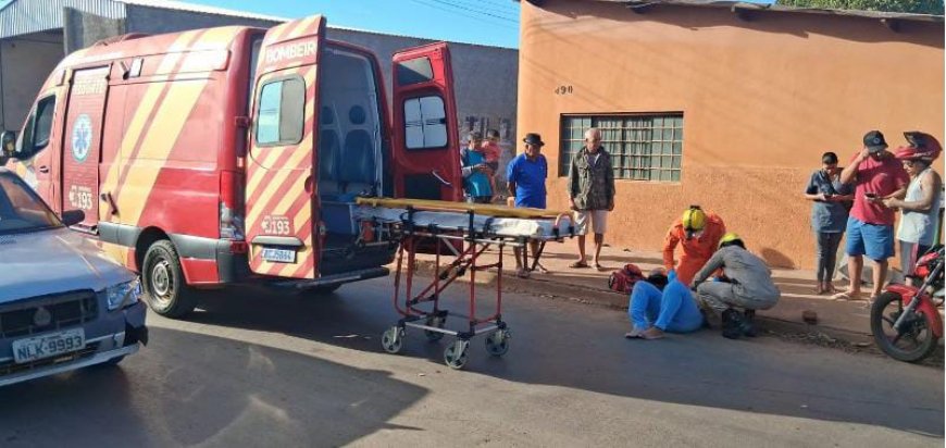 Motociclista fica ferida após acidente com carro no Setor Nordeste, em Formosa