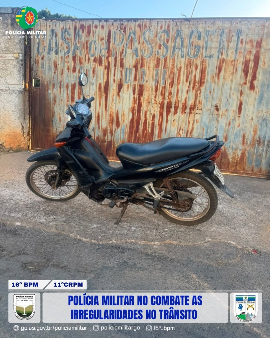 Polícia Militar apreende motocicleta irregular em Formosa