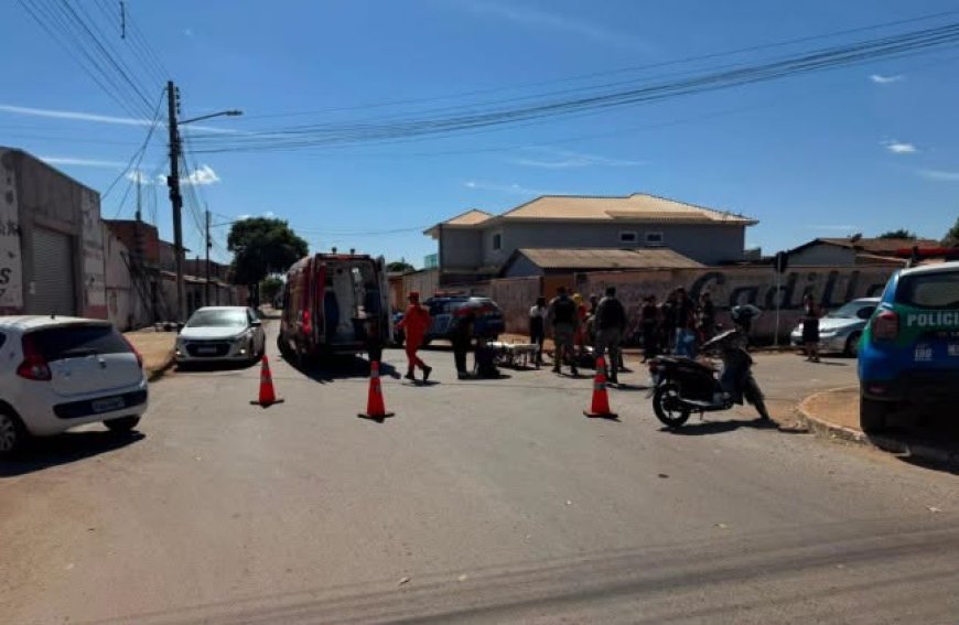 Motociclista e ciclista ficam feridos em acidente de trânsito em Formosa